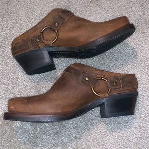 Fyre Leather Slip on Mule.